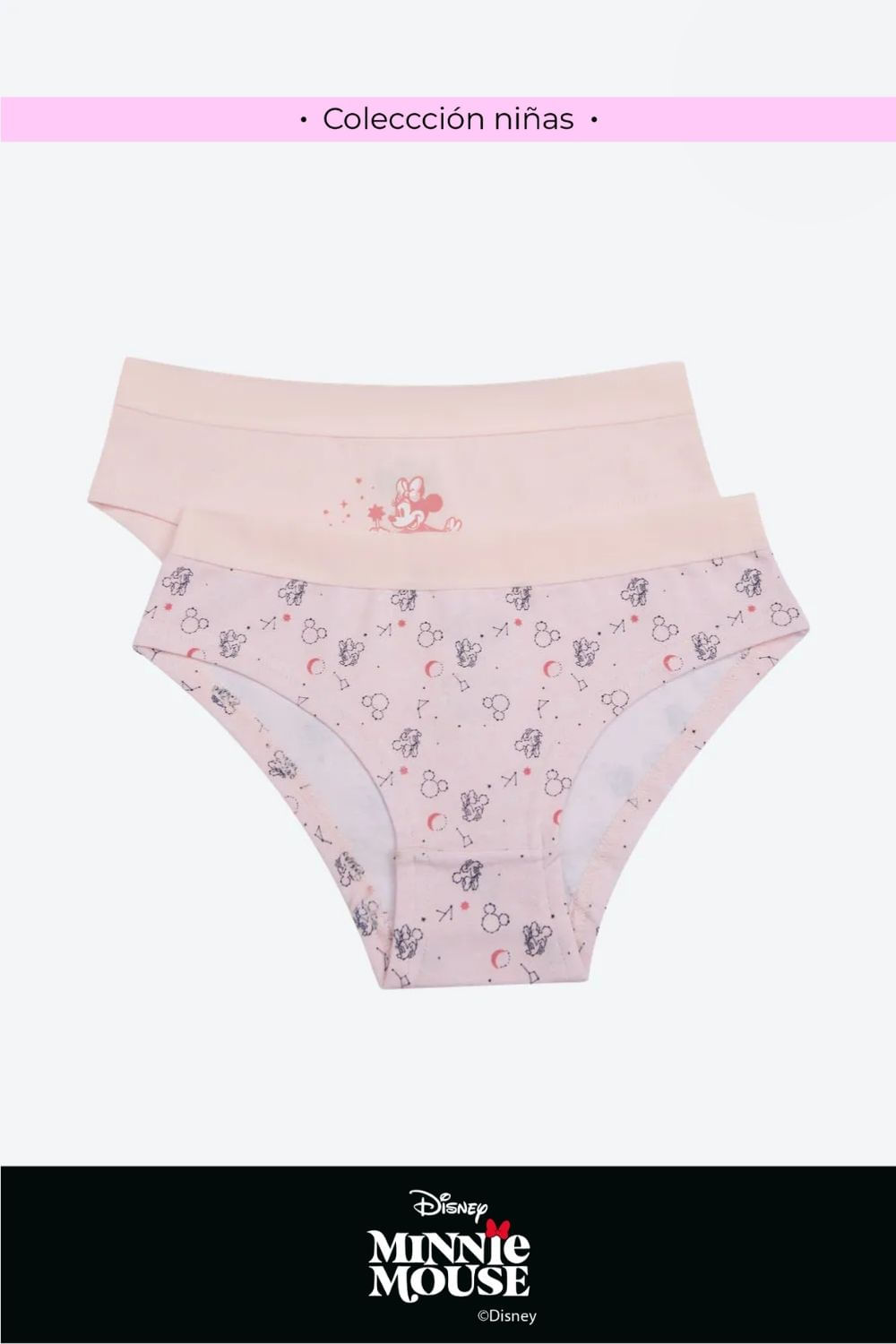Hipster en algodon nueva coleccion disney para niñas paquete x2